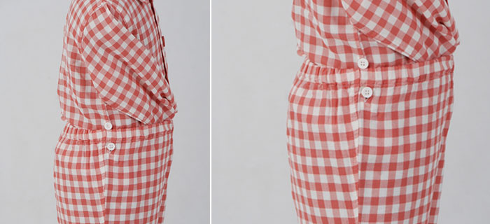 劉潭服裝設計的側腰高低扣