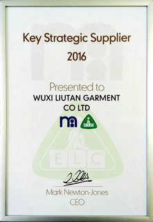 今日頭條！劉潭服裝被評為&ldquo;Key Strategic Supplier 2016&rdquo;