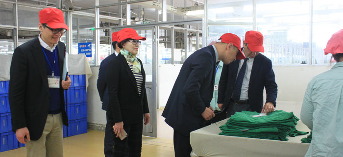 劉潭服裝：3月17日，豐島株式會社社長一行來我司考察