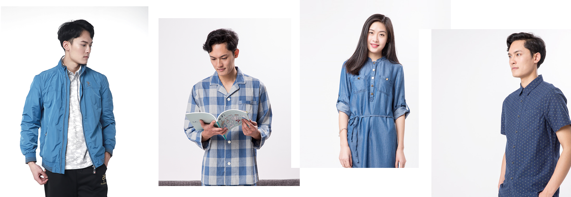 劉潭服裝經(jīng)典藍(lán)