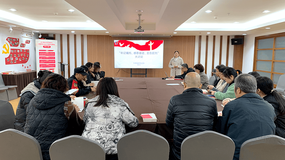 劉潭服裝支部黨員大會(huì)