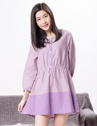 梭織格子睡裙