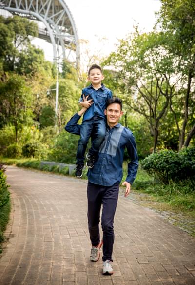 牛仔親子休閑襯衫