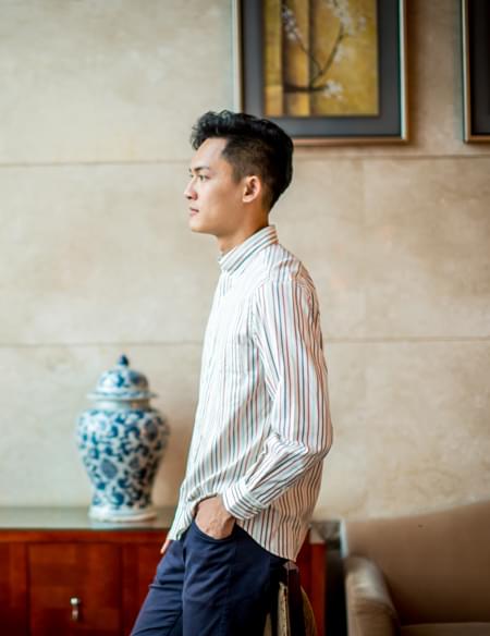 男式條紋長(zhǎng)袖襯衫