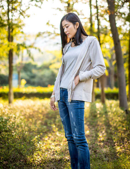 女士連帽針織外套