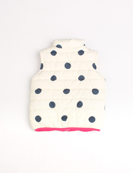 女童加絨無袖波點(diǎn)印花背心