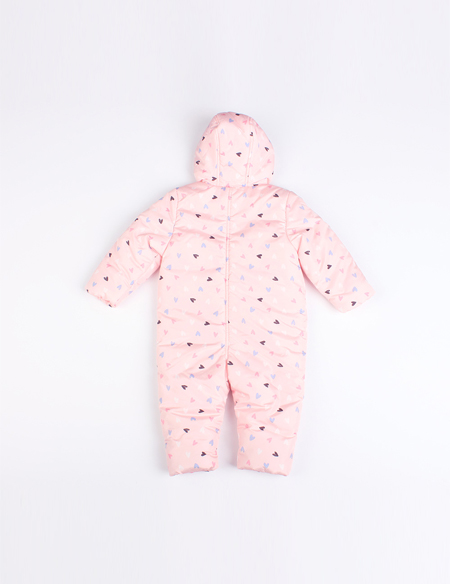 帶帽愛心印花棉爬