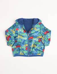 男童休閑印花長袖連帽外套