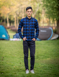 男式長(zhǎng)袖波點(diǎn)襯衫