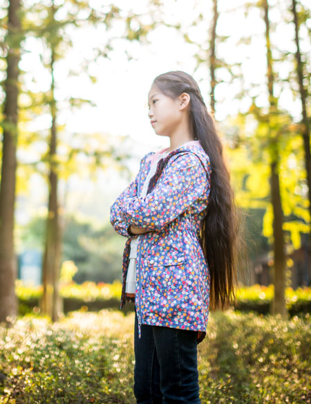 女童碎花長袖外套