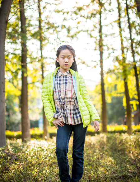 女童純色長袖外套