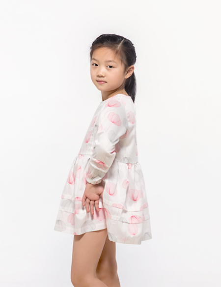 女童全棉貢緞連衣裙