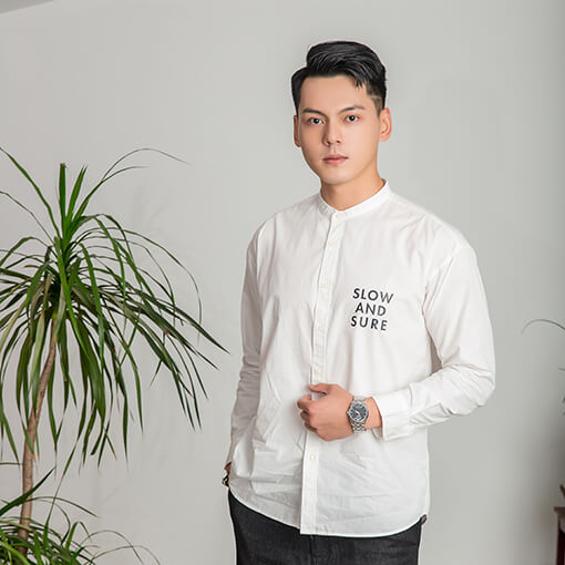 男士休閑白色襯衫 男士休閑白色襯衫