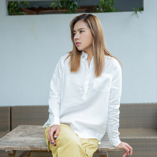女士麻棉休閑襯衫 女士麻棉休閑襯衫