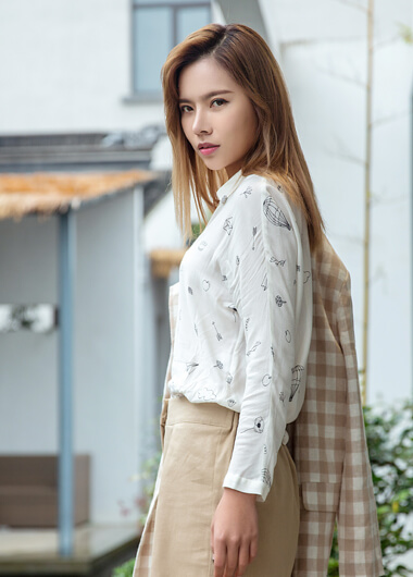 女士印花休閑襯衫 女士印花休閑襯衫