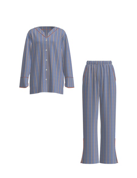 女式睡衣套長袖長褲