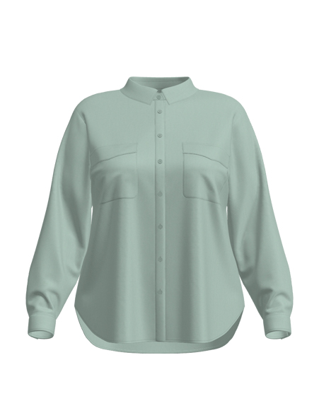 果綠色長(zhǎng)袖襯衫