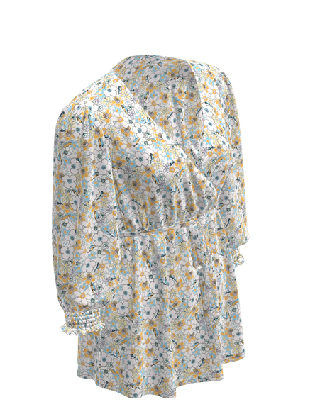 女士印花V領(lǐng)人棉T恤