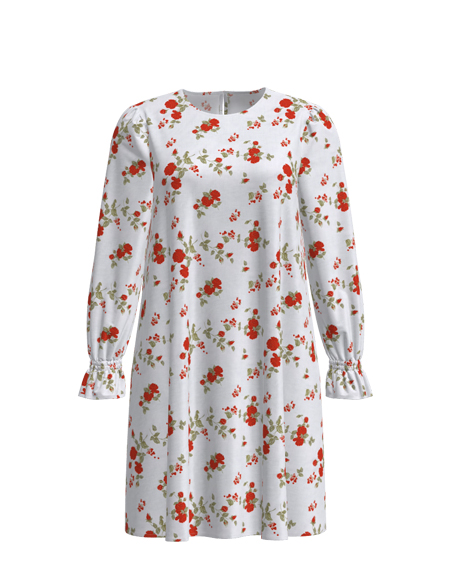 女士人棉印花長裙