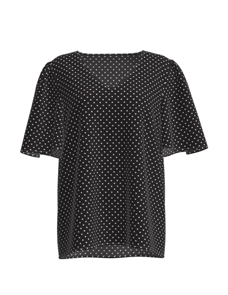 女士黑白點(diǎn)印花T恤