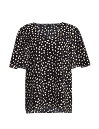 女士黑白點(diǎn)印花人棉T恤