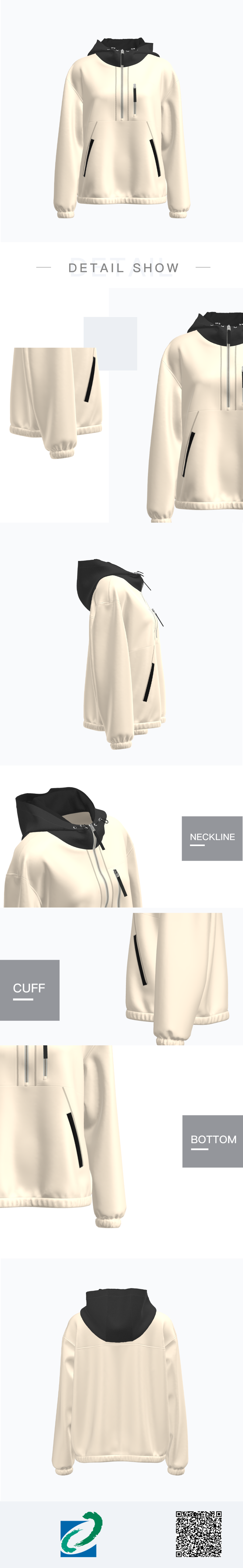 YX257搖粒絨拉鏈套頭衛(wèi)衣_1